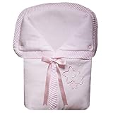 Medidas: 72 x 42 cm. Saco de Mano o Capazo Universal Estrellas/Osito, color Rosa. (Estrellas)