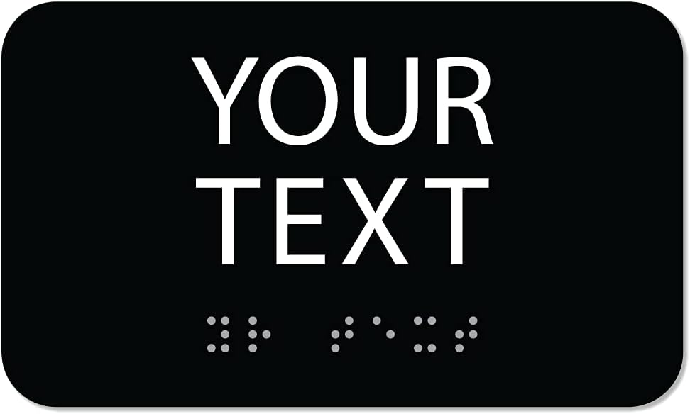 ALPHA DOG ADA SIGNS - Custom Sign for Business, 3x5 Inch, ADA Compliant, Custom Office Sign with Braille, Room Sign, Indoor or Outdoor, Made in the USA, Black