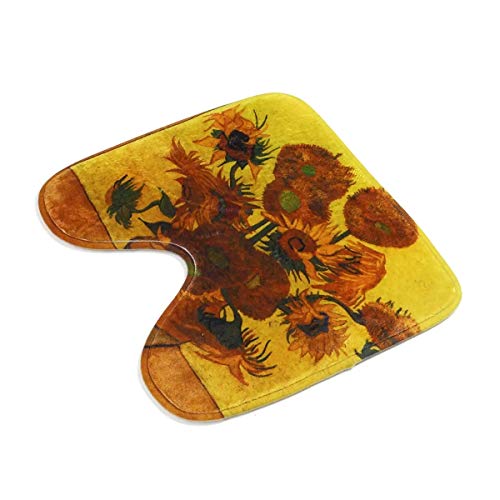 Badteppich-Set, wasserdichter Deckel, WC-Deckelbezug, Matte, 80 x 180 cm, Sonnenblumen-Motiv, Duschvorhänge für jeden… – Bild 5