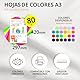 Buntes Papier, 50 Blatt A3 80g – Farbiges Papier für Basteln, Drucker, Scrapbooking – Farbbögen – Ideal für Origami, Papierfalten, Büro und Schule (Neonfarben, 50 Blatt)