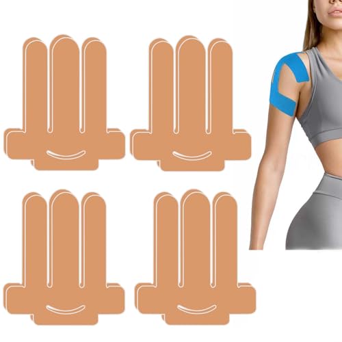 NELLHOMY 8 cintas de kinesiología para hombros, cinta deportiva de kinesiología precortada, resistente al agua y elástica, color piel