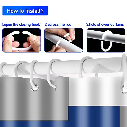 Kinuuis 4Pc Navy Blue Bathroom Shower Curtain Sets Grey And Black Bathroom Sets,White Modern Bathroom Sets With Rugs And Accessories,Abstract Shower Curtain For Bathroom Decoration #TOP5