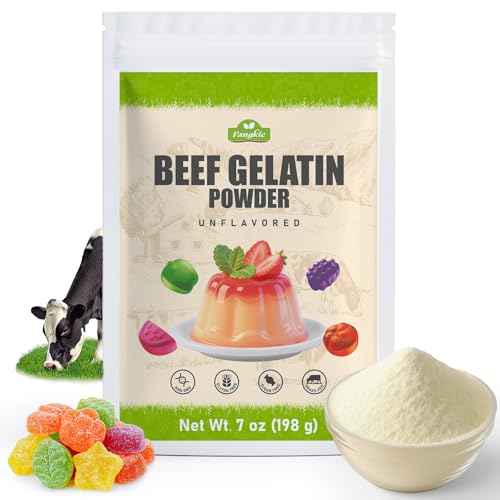Beef Gelatin Powder Unflavored, 7 oz/198 g Grass Fed Gelatin Powder, Premium Thickening Agent,