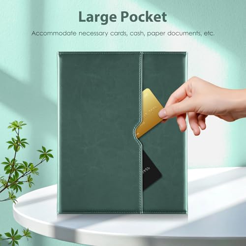 Image of DTTO for iPad Pro 13 Inch Case with Keyboard M5 /M4 2025 /2024, 7 Colors Backlit Wireless Detachable Keyboard Premium Leather Folio Cover with Pencil Holder & Pocket, Midnight Green