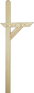 Peaceful Classics Wooden Mailbox Post (82.5”H x 25”D) – Weather-Resistant Wood or Poly Mailbox Stand for Outside | No-Dig Option | Mailbox Post for Residential & Curbside Use (Wood, Unfinished)