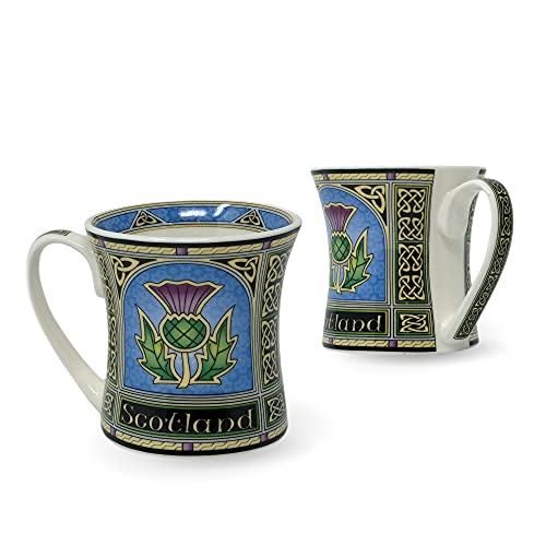 Royal Tara Juego de 2 tazas de porcelana escocesa con cardo – Nuevo hueso China taza de porcelana escocesa - 325 ml/11 fl oz