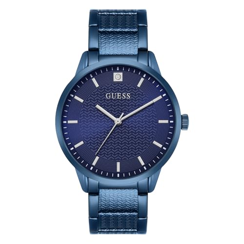 Image of Guess Round 42mm Blue Dial Analog Men Watch - U1362G4M