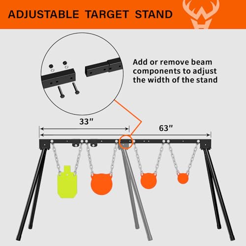 Image of Highwild Expandable AR500 Steel Targets System 1 /2 inch Thick Steel Shooting Targets with Stand and Extension Brackets, All Parts Replaceable Separately