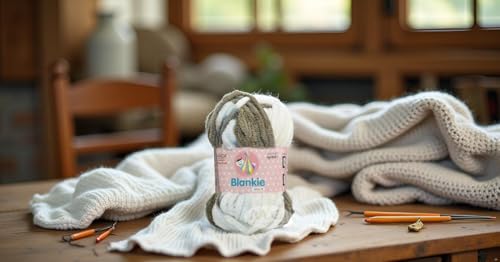 Image of GANGA Knitting Yarn Thick Chunky Wool, Blankie White Mouse 400 GMS Best Used with Knitting Needles-NE Art-AAEG