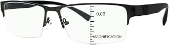 ProEyes Dave, Big Men Progressive Blue Light Blocking Readers, 0 Strength on Top Lens