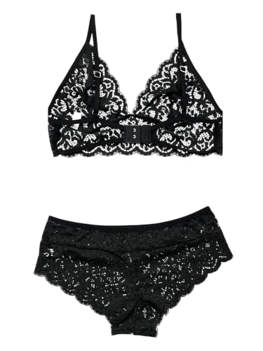 Image of Xs and Os Women's Lace Bra Panty Lingerie Set