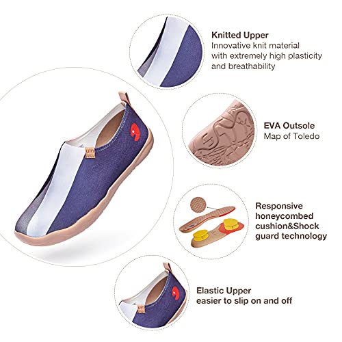 UIN Men's Casual Walking Travel Shoes Slip On Knitted Loafers Lightweight Comfort Air Painted Fashion Sneaker Long Journey (9.5)3