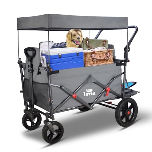 TMZ Bollerwagen Faltbar mit Dach Handwagen Transportwagen mit Ziehen &...