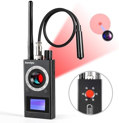 Anti Spy Detector Hidden Camera Detectors Bug Finder RF Scanner Detector Bug Sweeper Detector Finder Listening Device Security Camera Detector Wireless For Car GPS Tracker Finder Office,Airbnb,Hotels