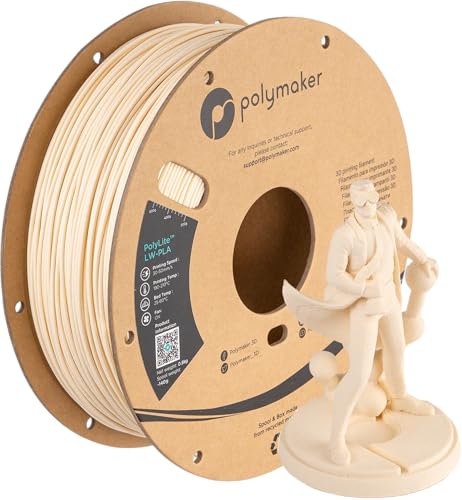 Polymaker Light Weight PLA Filament 1.75mm White 0.8kg Low Density PLA
