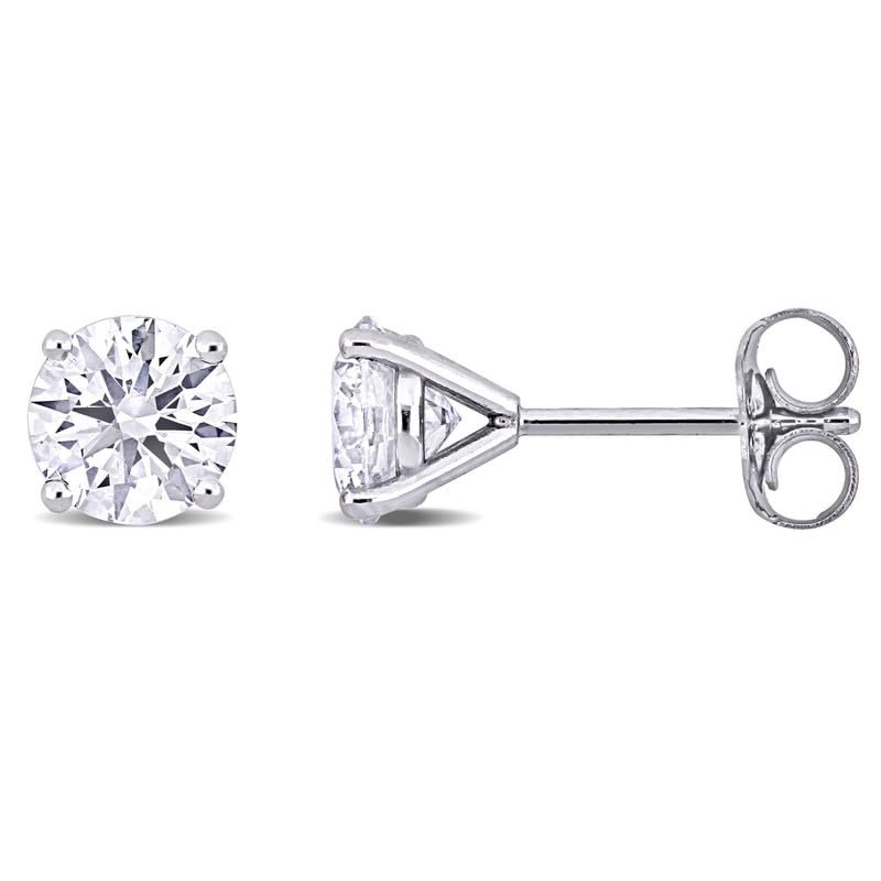 Image of Lab-Grown Diamond Stud Earrings With Unique laser engraved Diamond ID, Set In Platinum, White Gold or Yellow Gold - D Color, VVS2 Clarity, IGI Certified Lab-Grown Diamonds - Available in 1 to 5 CTTW