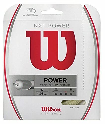 Wilson NXT Power 17 Gauge Natural Color Multifilament Tennis String 4-Pack (4 Sets Per Order)