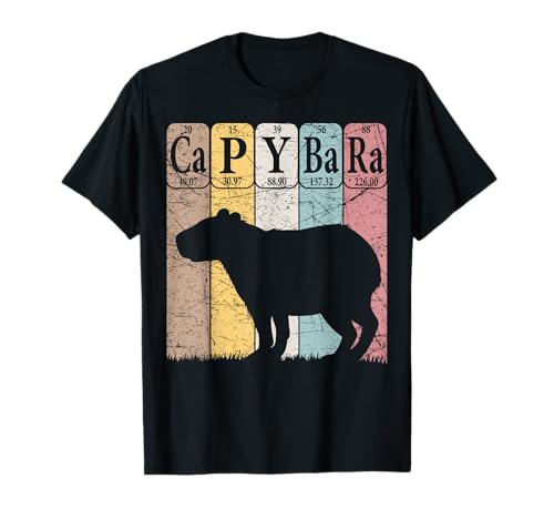 Capybara Periodic Table Elements Capybara Retro Rodent T-Shirt