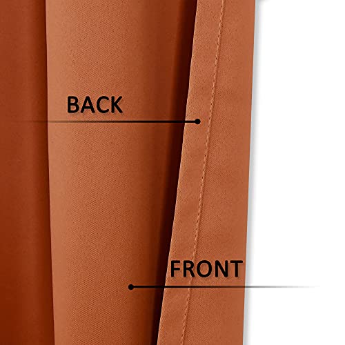 Huto Blackout Bedroom Window Curtains Drapes - Antique Copper Thermal Insulated Privacy Protect Curtains Drpaeries For Living Room, 2 Panels, 42 X 63 Inch, Rust #TOP3