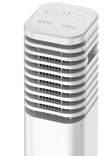 CENSTECH 4-IN-1 Portable Air Conditioners, Evaporative Air Cooler w/4 Modes & 3 Speeds, 15H Timer for Smart Auto-off, 2-Gal Tank for 20H Cooling,17FT Remote,No Hose Needed,120°Oscillating Swamp Cooler