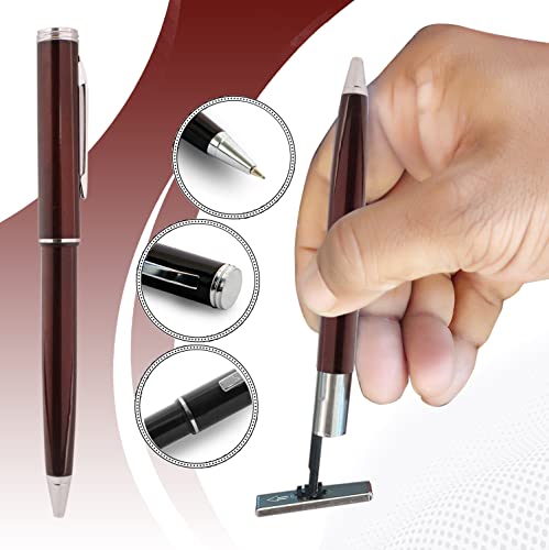 Pen Stamp/Pen Seal/Pen with Rubber Stamp/Stamping Pen/Pocket Stamp/Multifunctional Pen (Brown)