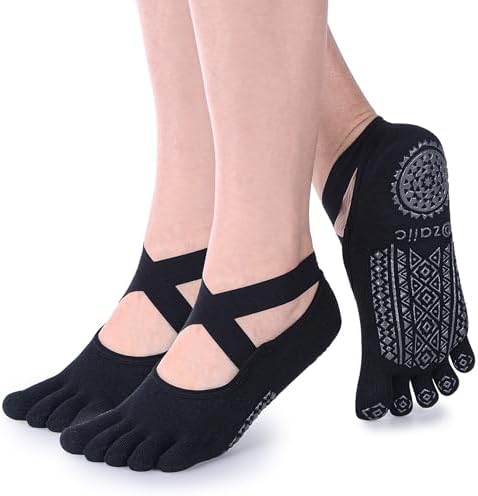Ozaiic Calcetines de yoga para mujer con agarres, antideslizantes...