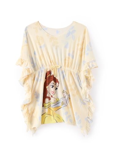 Disney Princess Belle Girl Cover Up for Swimwear Pull On Swimsuit Coverup Elastic Bathing Suit Wrap Yellow 4-7 Years