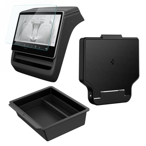 Organisateur de console centrale Tesla avec boîte cachée et protection d'écran
