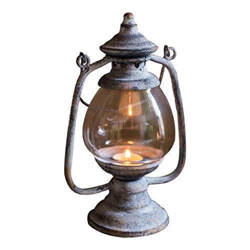 Bougeoir rétro en fer forgé pour décoration de jardin et terrasse chaleureuse