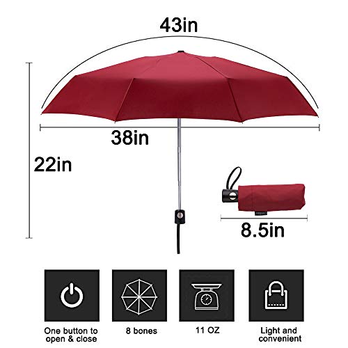 Goothdurs Automatic Mini Travel Windproof Umbrella Compact Auto Open/Close Small Lightweight Folding Rain Umbrellas For Women Men Kids #TOP1