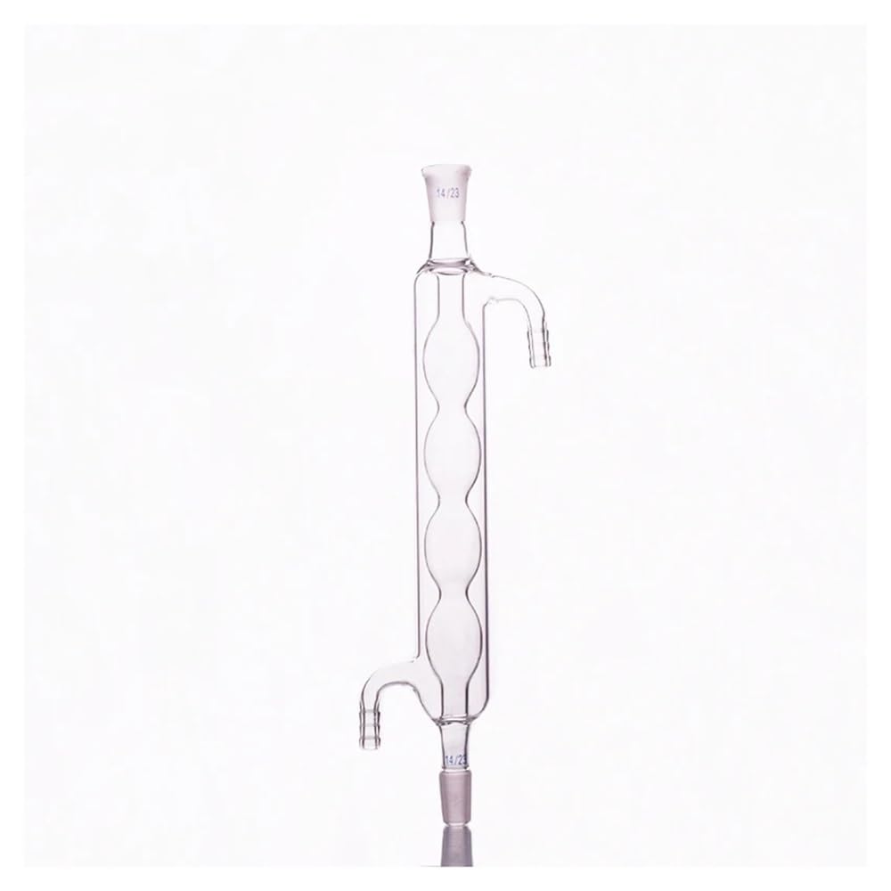 Kondensator 120 mm/14 x 2, długość mm, z wypukłą rurą wewnętrzną, standardowe usta uziemiające 14/23 Sprzęt laboratoryjny