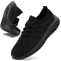 UNQWQZ Mens Trainers Sport and Outdoor Shoes Running Walking Trainers Lightweight Gym Tennis Trainers Comfortable Fashion Sneakers for Jogging Fitness Slip On Black 9