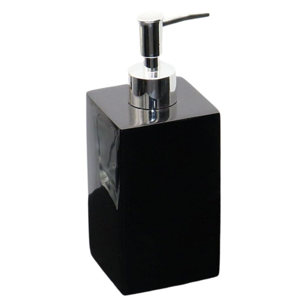 Dispenser per flacone con Pompa per Shampoo Liquido per Cucina Domestica Bianco Giallo (Nero 500 ml)