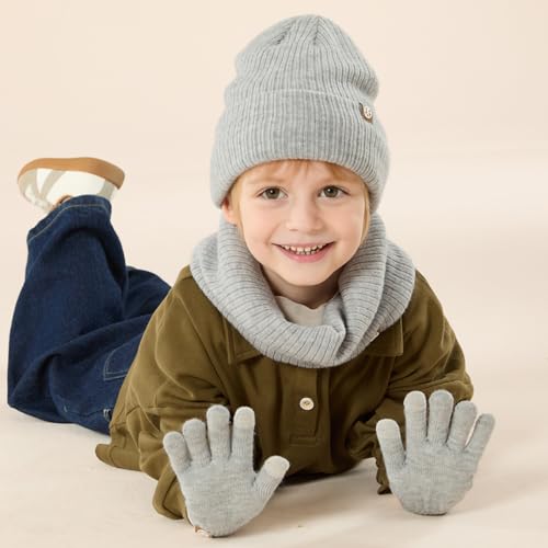 Gorro de invierno para niños de 2 a 8 años con cuello de forro polar 7