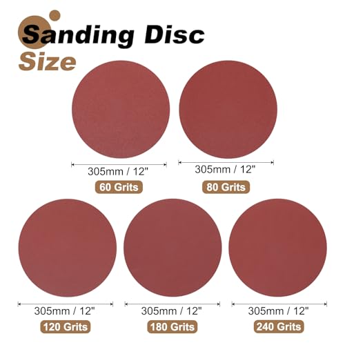 Disques abrasifs PSA 254 mm grain mixte en oxyde d aluminium uxcell - 2