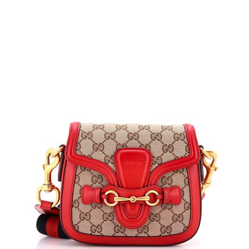 Gucci, Pre-Loved Lady Web Shoulder Bag GG Canvas Small, Red