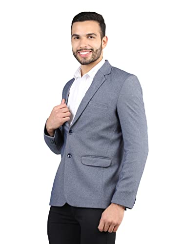 Image of CHKOKKO Men Checked Winter Wear Regular Fit Coat BlueMelange