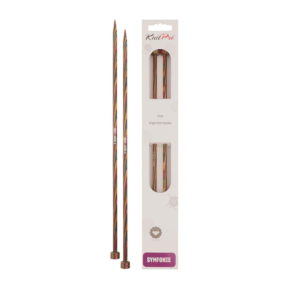 KnitPro Symfonie Single Pointed Needles 14" (35cm) | 5.50mm