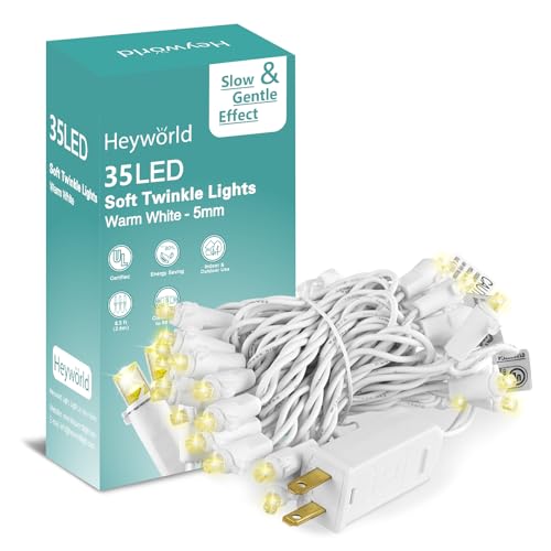 Heyworld 35 LED Slow Twinkle Lights, UL-Certified, 10ft