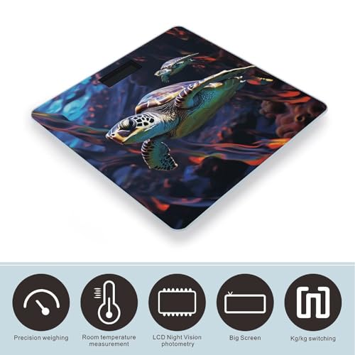 Báscula digital de baño con pantalla LED clara y plataforma de vidrio templado miniatura 3