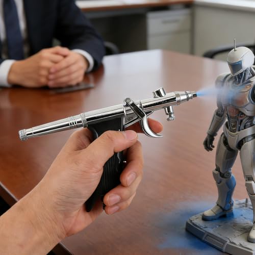 Kit aérographe 0,5 mm Veemoon 116 pistolet argenté de précision