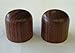 2 Rosewood Dome Knobs Push-On