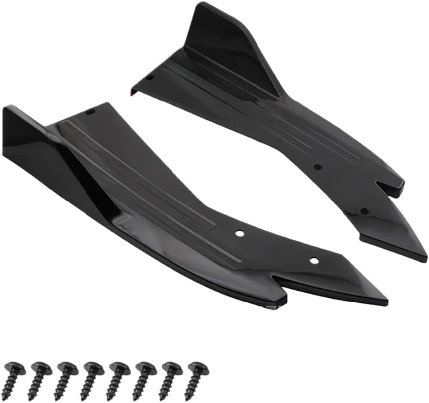 Universal Car Rear Bumper Lip Diffuser Set, Front Spoiler + Canard All-In-One Kit, Universal Fit for All Vehicles, High Rigid Material Durability, Aero Parts for Improved Stability, Easy