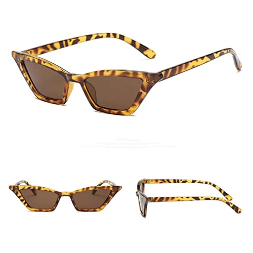EQNSMDTGZ Damskie okulary przeciwsłoneczne małe oprawki okulary przeciwsłoneczne retro do fotografowania ulicznego spersonalizowane vintage, Tortoiseshell, Taglia unica