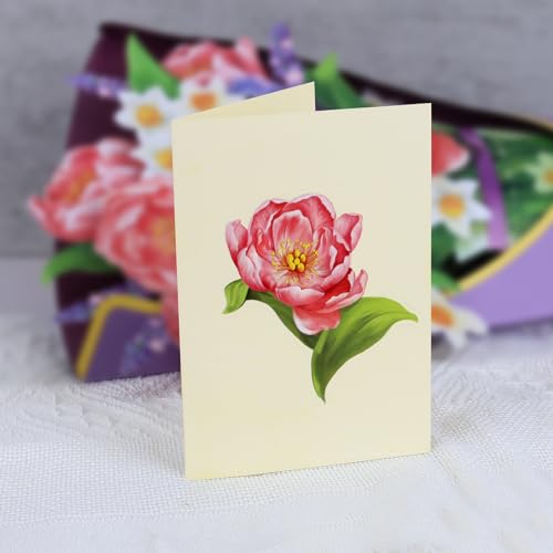 Airpark Pop Up Birthday Cards for Women, Paper Flowers Bouquet Card for Mom - image 8