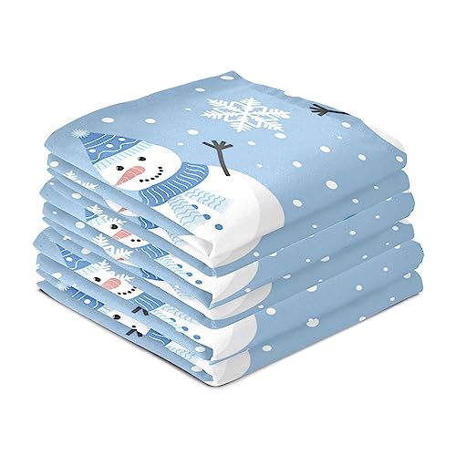 Kigai Christmas Snowman Kitchen Dish Towel Set Of 1, Soft Absorbent Kitchen Dishcloths Tea Bar Drying Towels, 18 X 28 Inch #TOP3
