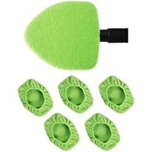 5 Pack Microfiber Pads, Replacement Heads Cover, Windshield Cleaner Tools, Washable & Reusable Triangle Pads, Fit for Window Reach Tool, Handle Not Included Green