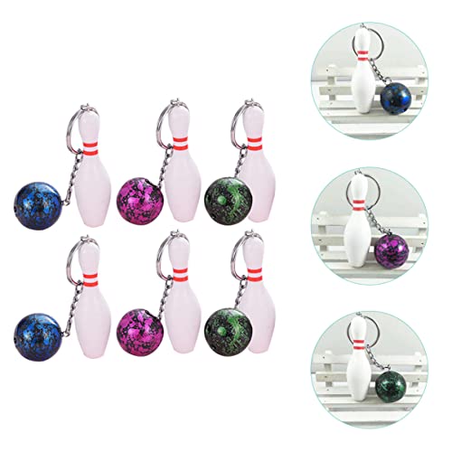 Porte-clés bowling avec quilles miniatures, décoration robuste