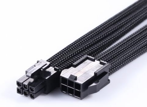 Vantacor 6 Pin Sleeved Pcie Power Extension Cable (Black)