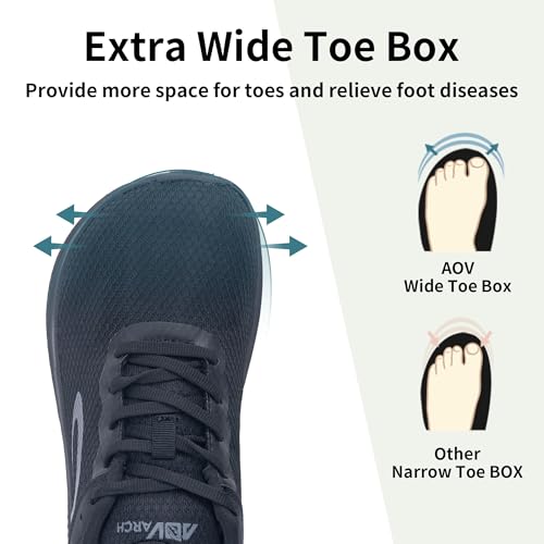 Image of Wide Toe Box Shoes Women Arch Support Walking Shoes for Plantar Fasciitis Wide Width Orthotic Tennis Sneakers